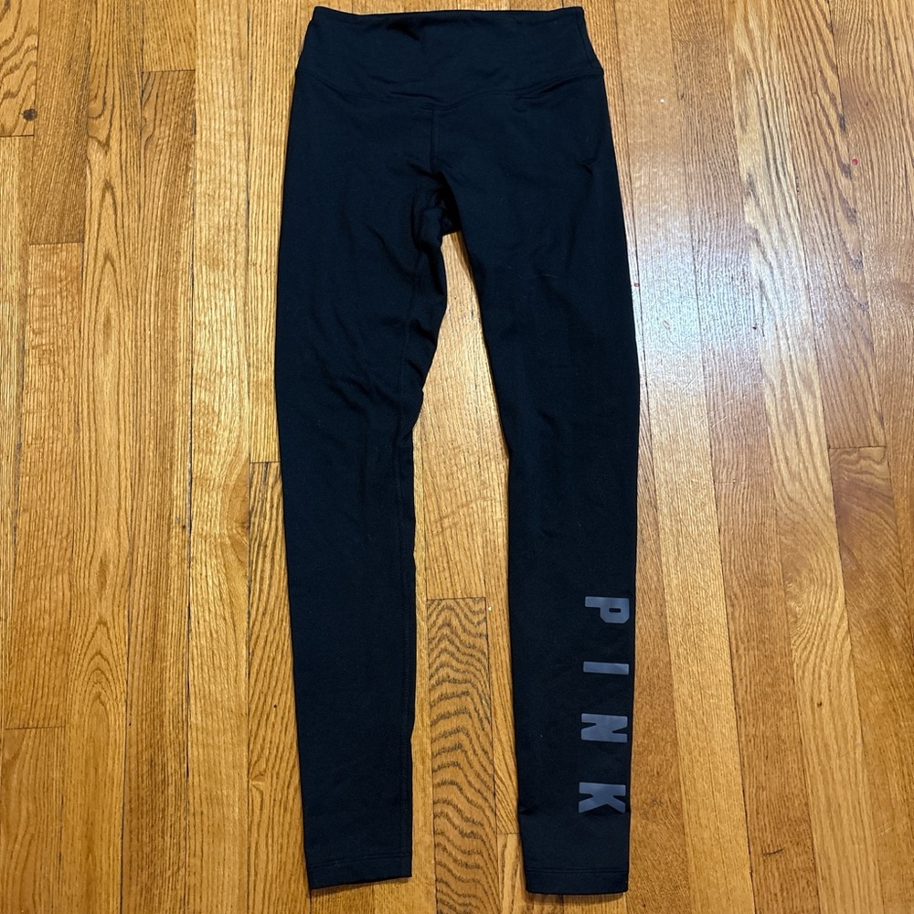 PINK Victoria's Secret Black Fleece lined Leggings - Picture 1 of 6